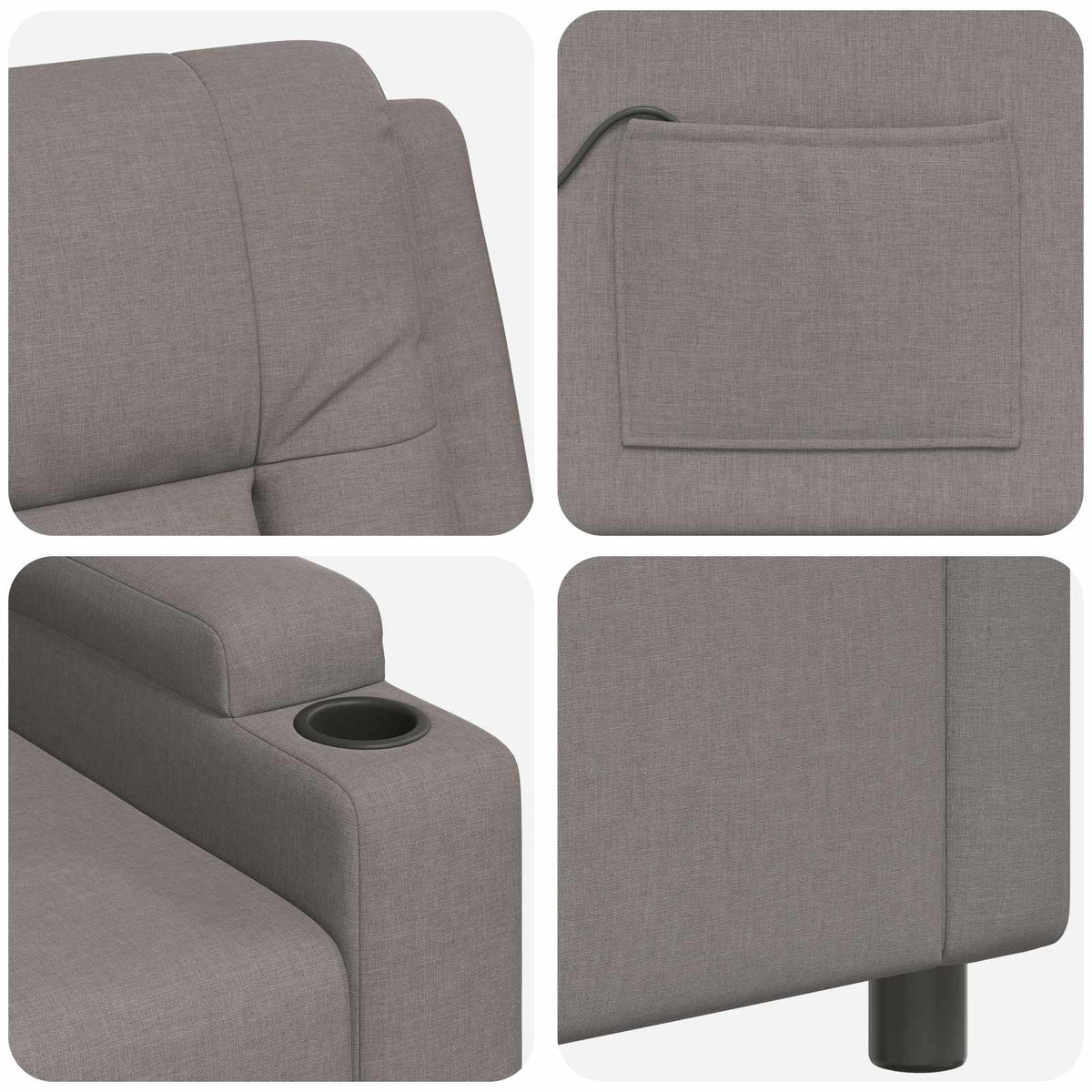 Atlošiamas masažinis krėslas Taupe 75 x 95 x 100 cm Audinys