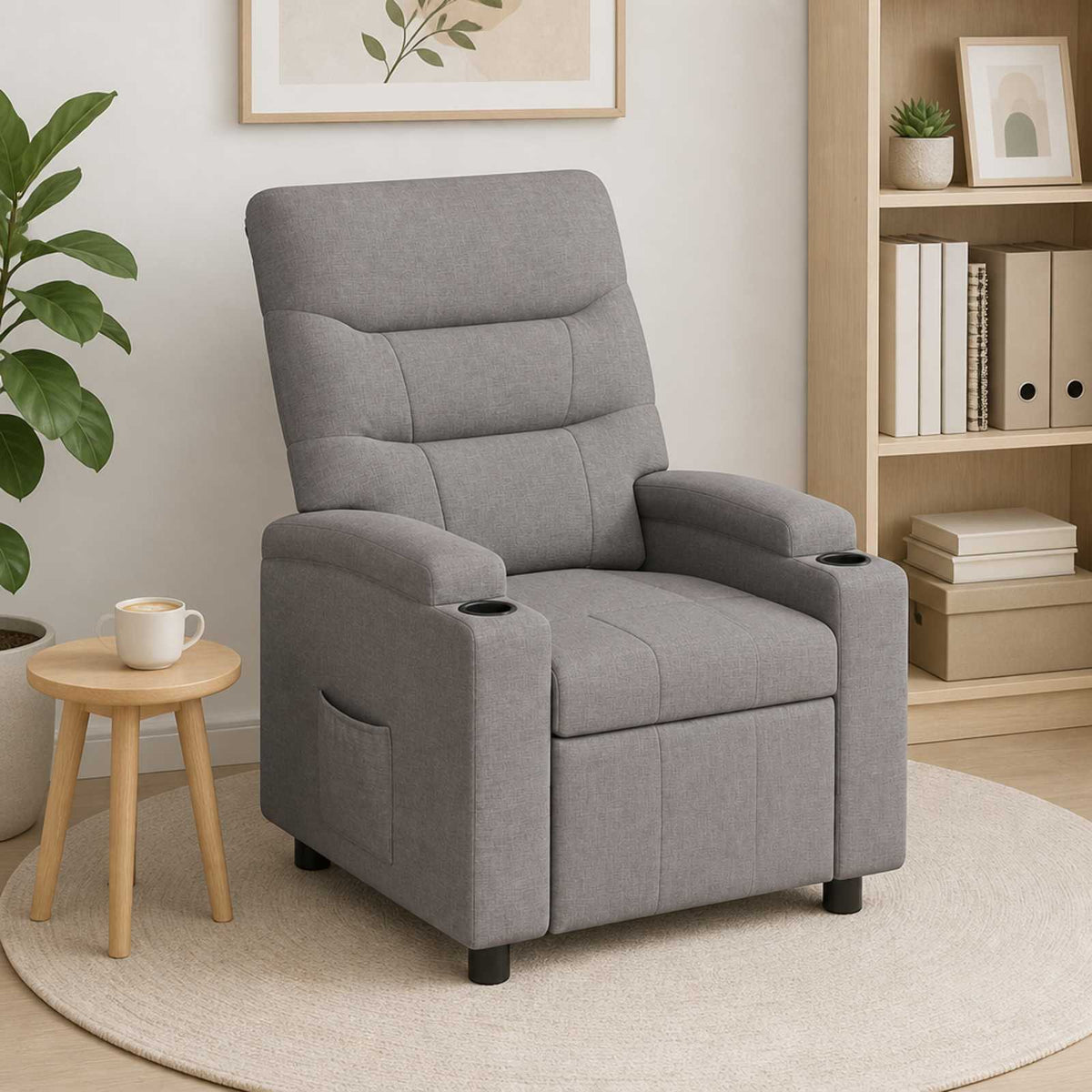 Atlošiamasis fotelis Taupe 75 x 95 x 103 cm Audinys