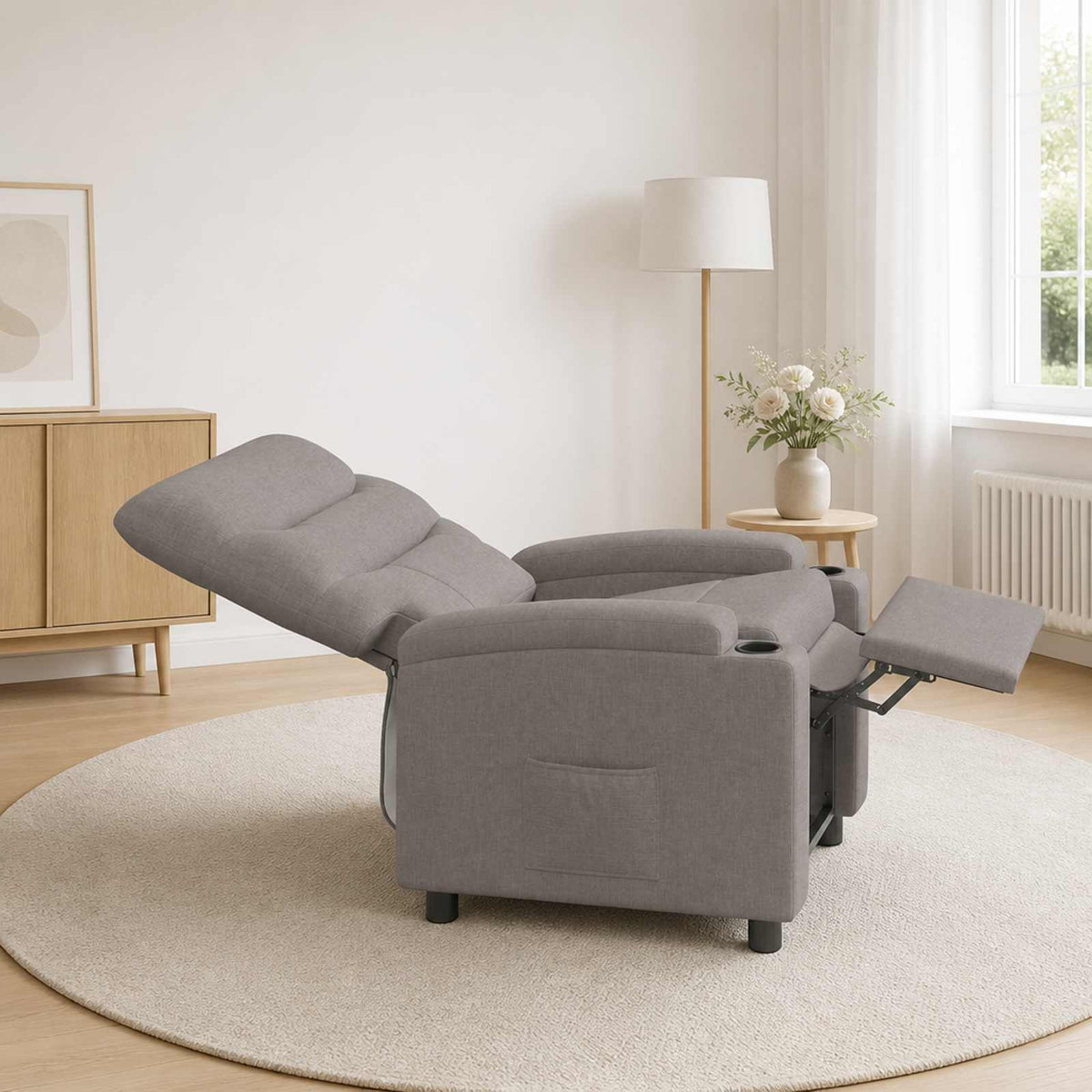 Atlošiamasis fotelis Taupe 75 x 95 x 103 cm Audinys