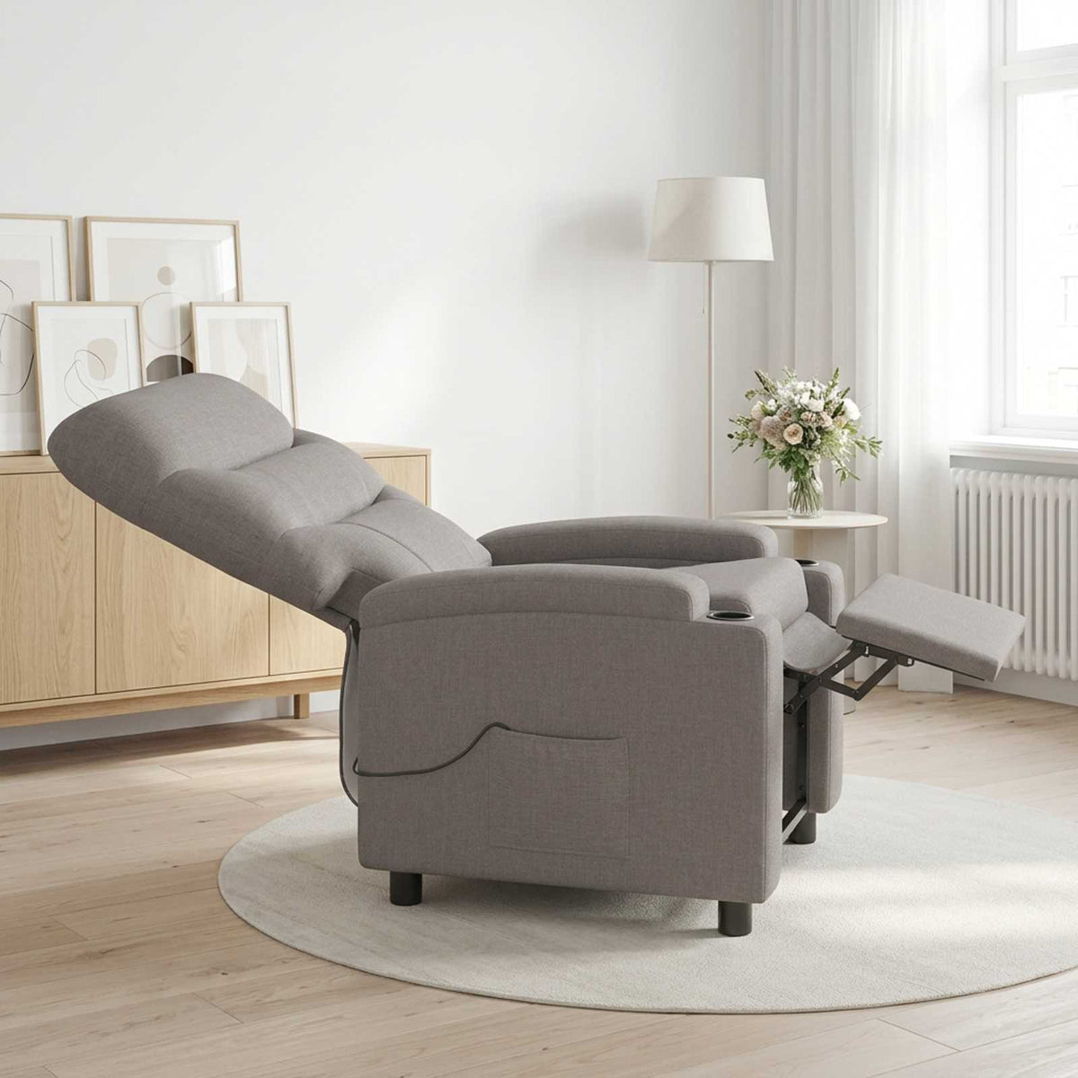 Atlošiamas masažinis krėslas Taupe 75 x 95 x 103 cm Audinys
