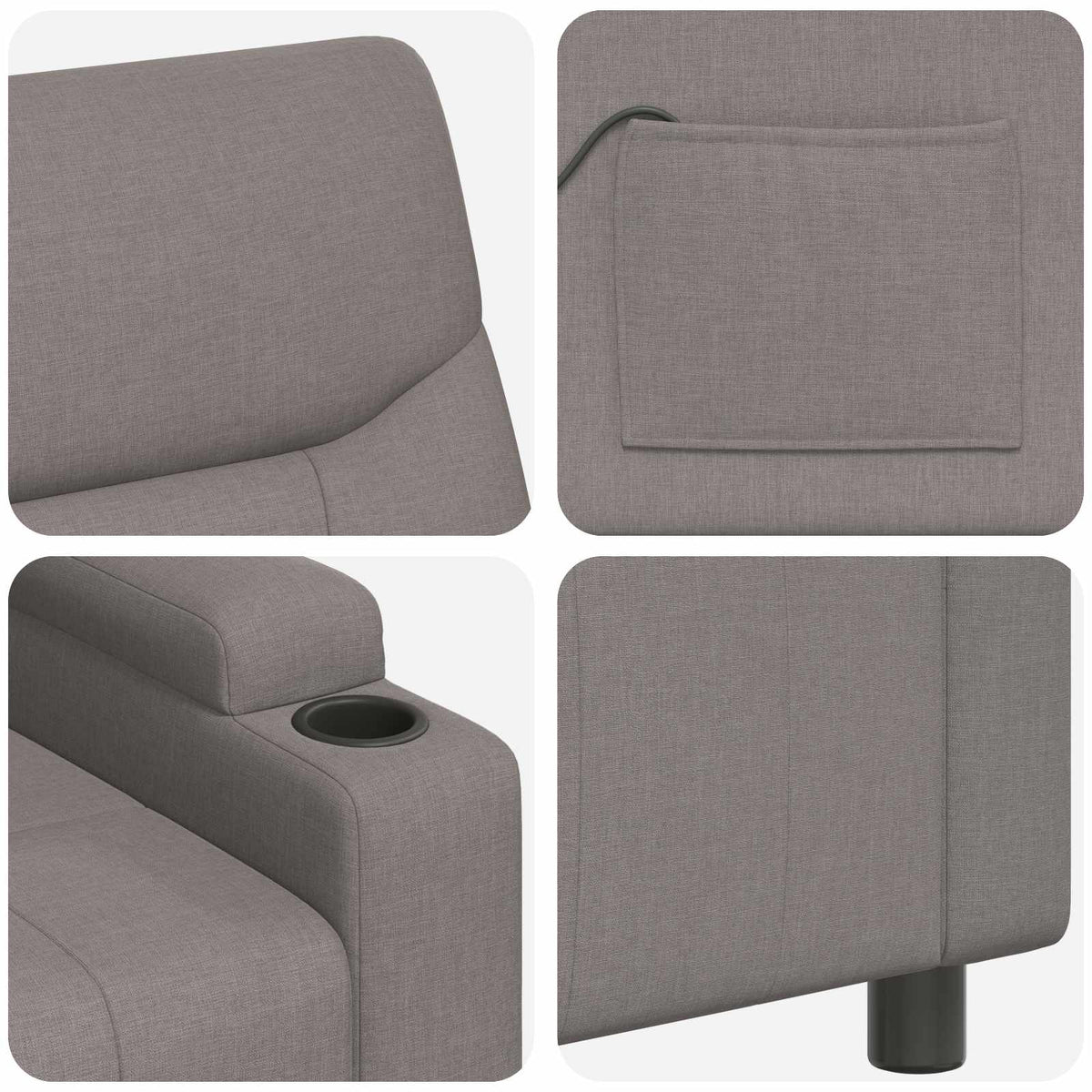 Atlošiamas masažinis krėslas Taupe 75 x 95 x 103 cm Audinys