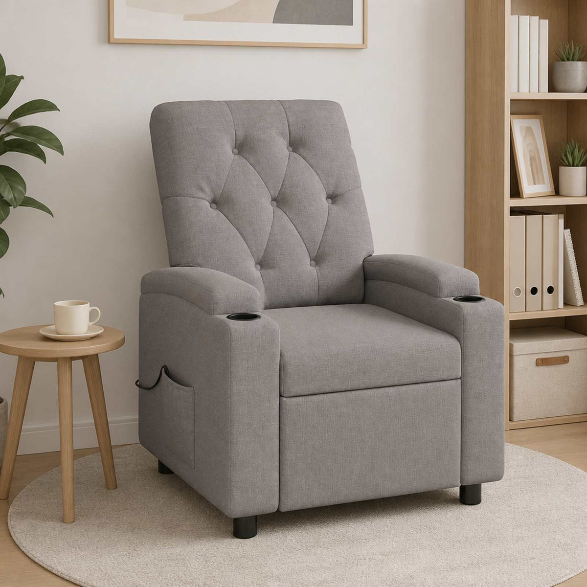 Atlošiamas masažinis krėslas Taupe 75 x 95 x 101 cm Audinys
