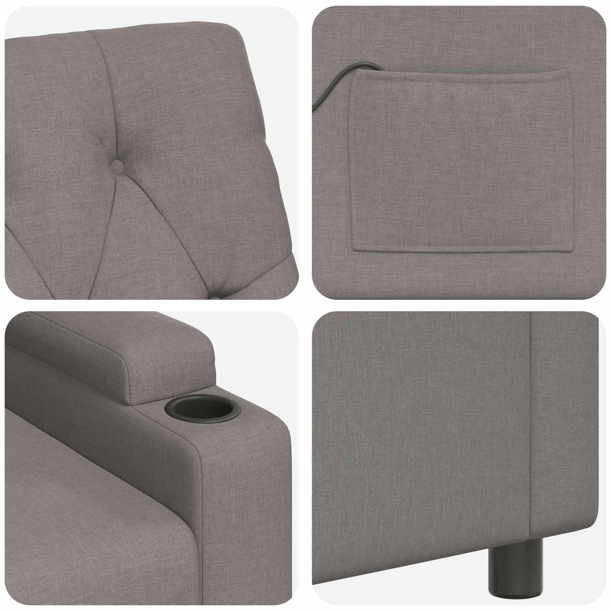 Atlošiamas masažinis krėslas Taupe 75 x 95 x 101 cm Audinys