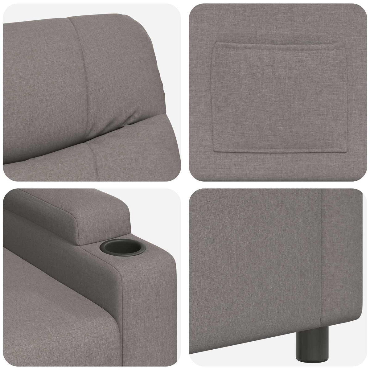 Atlošiamasis fotelis Taupe 75 x 93 x 102 cm Audinys