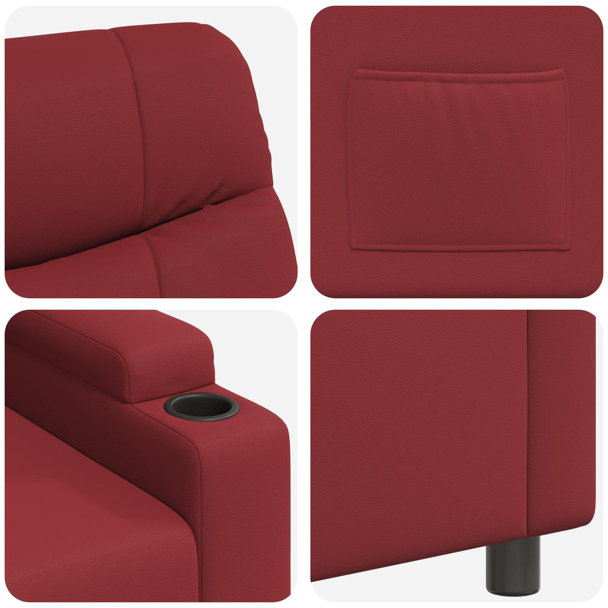 Atlošiamasis fotelis Vyno raudona 75 x 93 x 102 cm Audinys