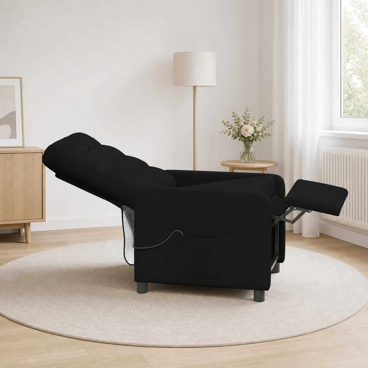 Atlošiamas masažinis krėslas Juoda 65 x 93 x 102 cm Audinys