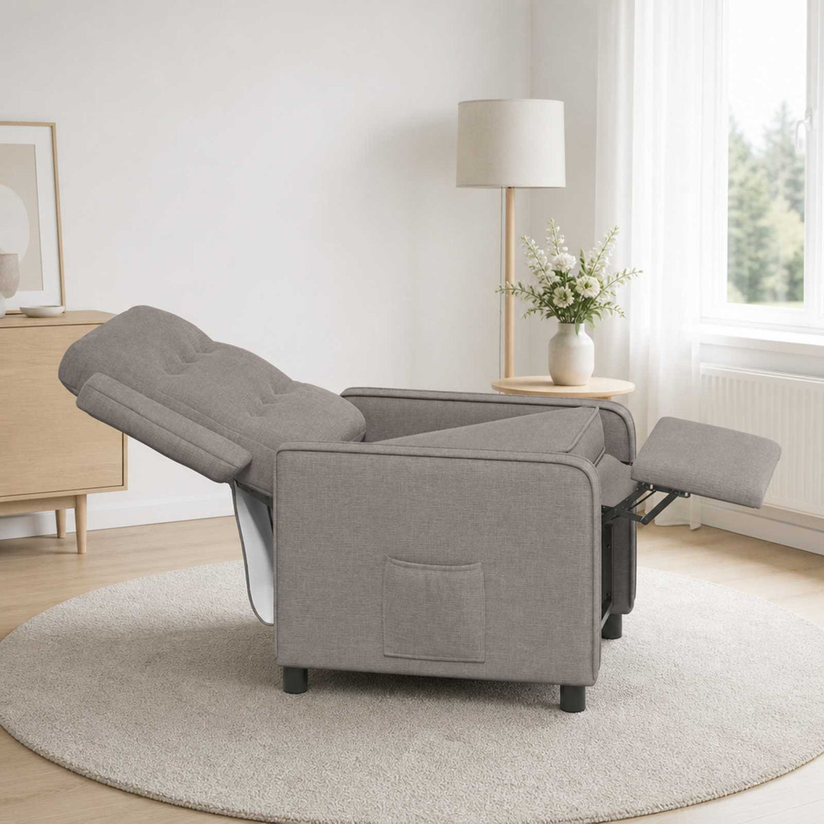 Atlošiamasis fotelis Taupe 65 x 93 x 102 cm Audinys