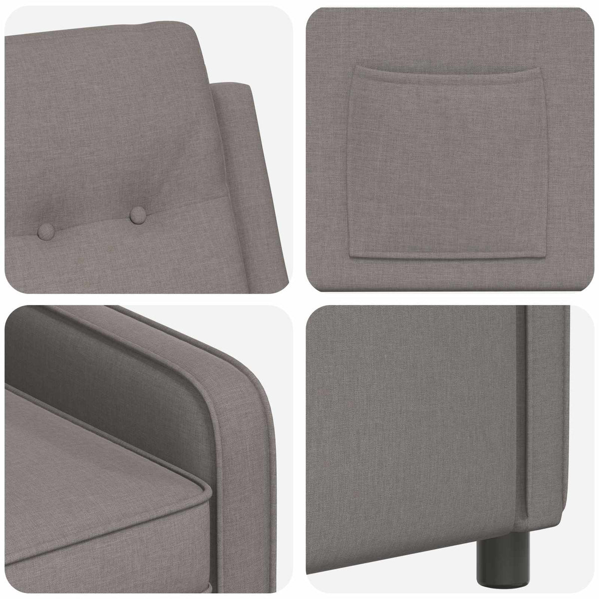 Atlošiamasis fotelis Taupe 65 x 93 x 102 cm Audinys