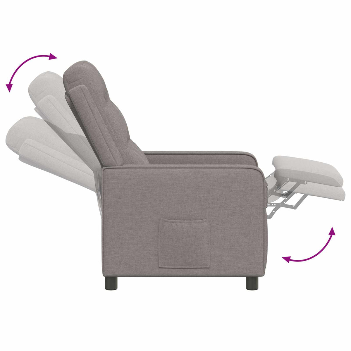 Atlošiamasis fotelis Taupe 65 x 93 x 102 cm Audinys
