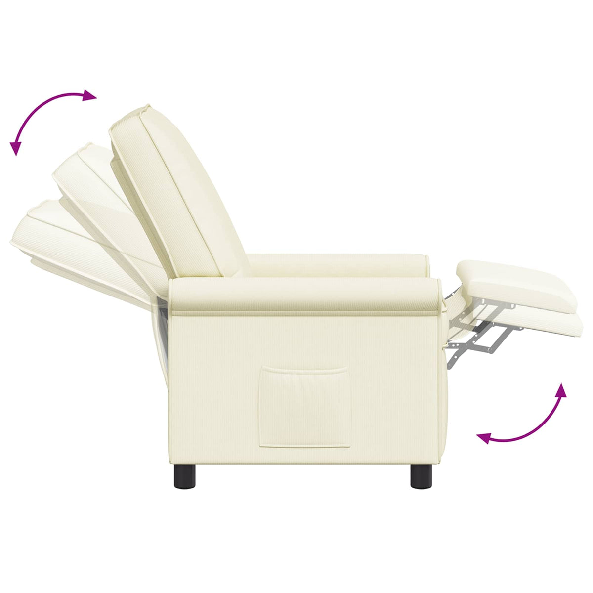 Atlošiamasis fotelis Kreminė 69 x 95 x 101 cm Audinys