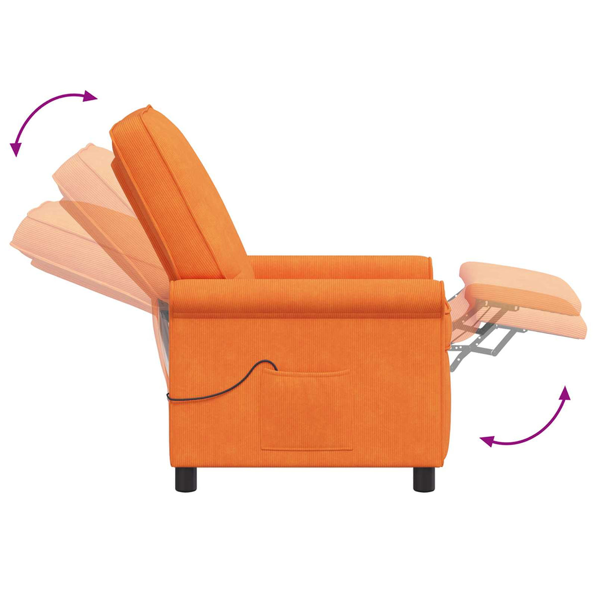 Atlošiamas masažinis krėslas Oranžinė 69 x 95 x 101 cm Audinys
