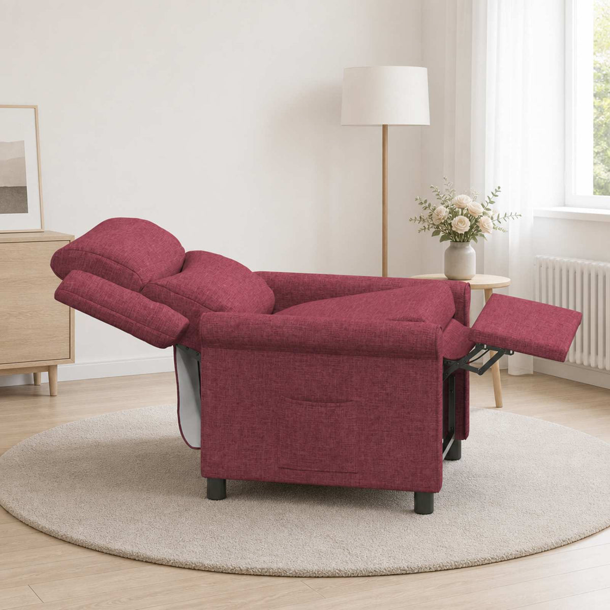 Atlošiamasis fotelis Vyno raudona 69 x 93 x 102 cm Audinys