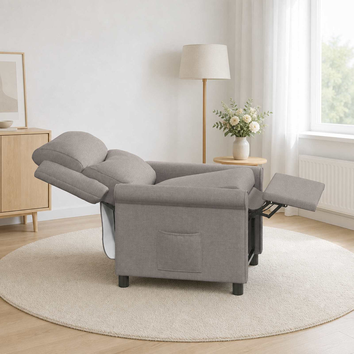 Atlošiamasis fotelis Taupe 69 x 93 x 102 cm Audinys