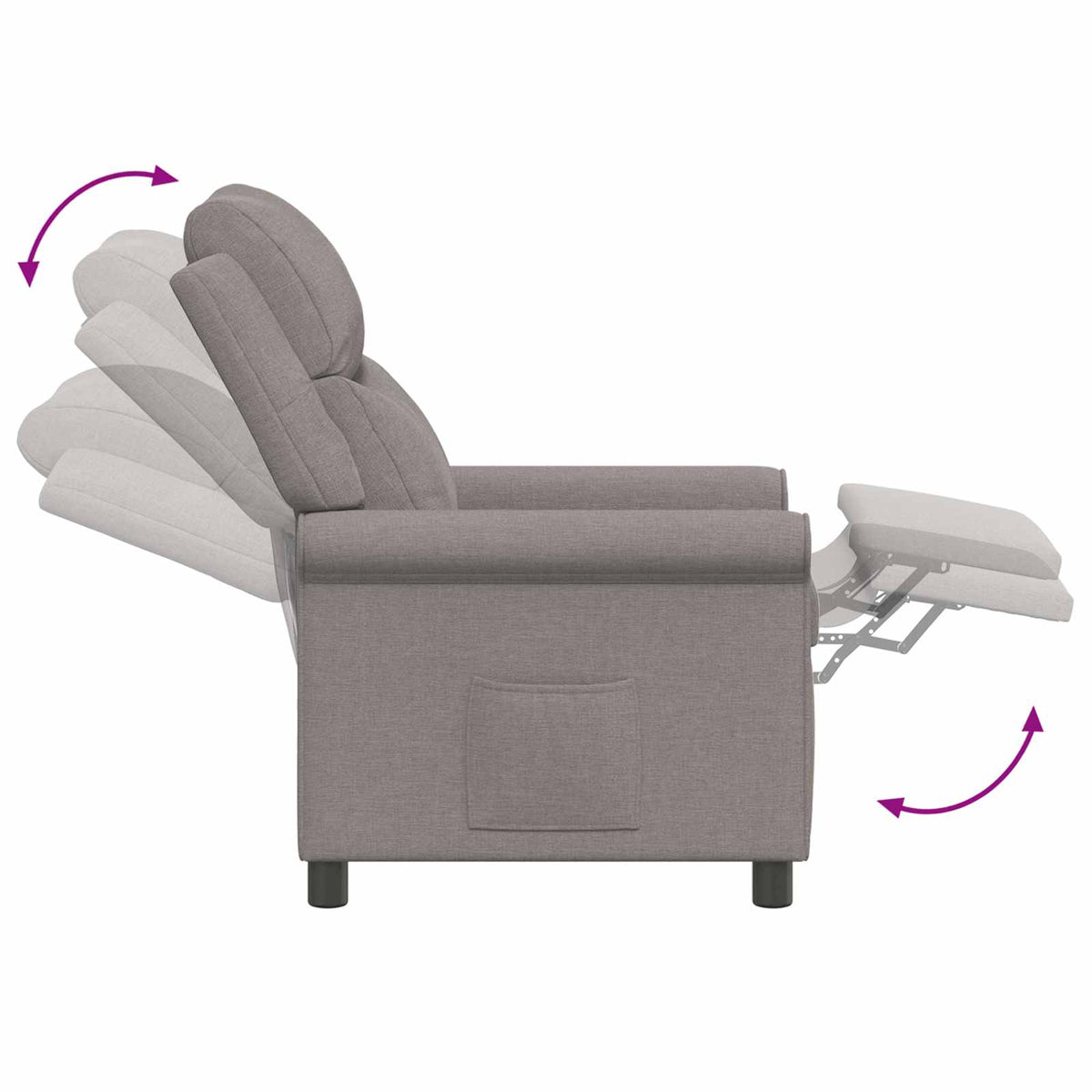 Atlošiamasis fotelis Taupe 69 x 93 x 102 cm Audinys
