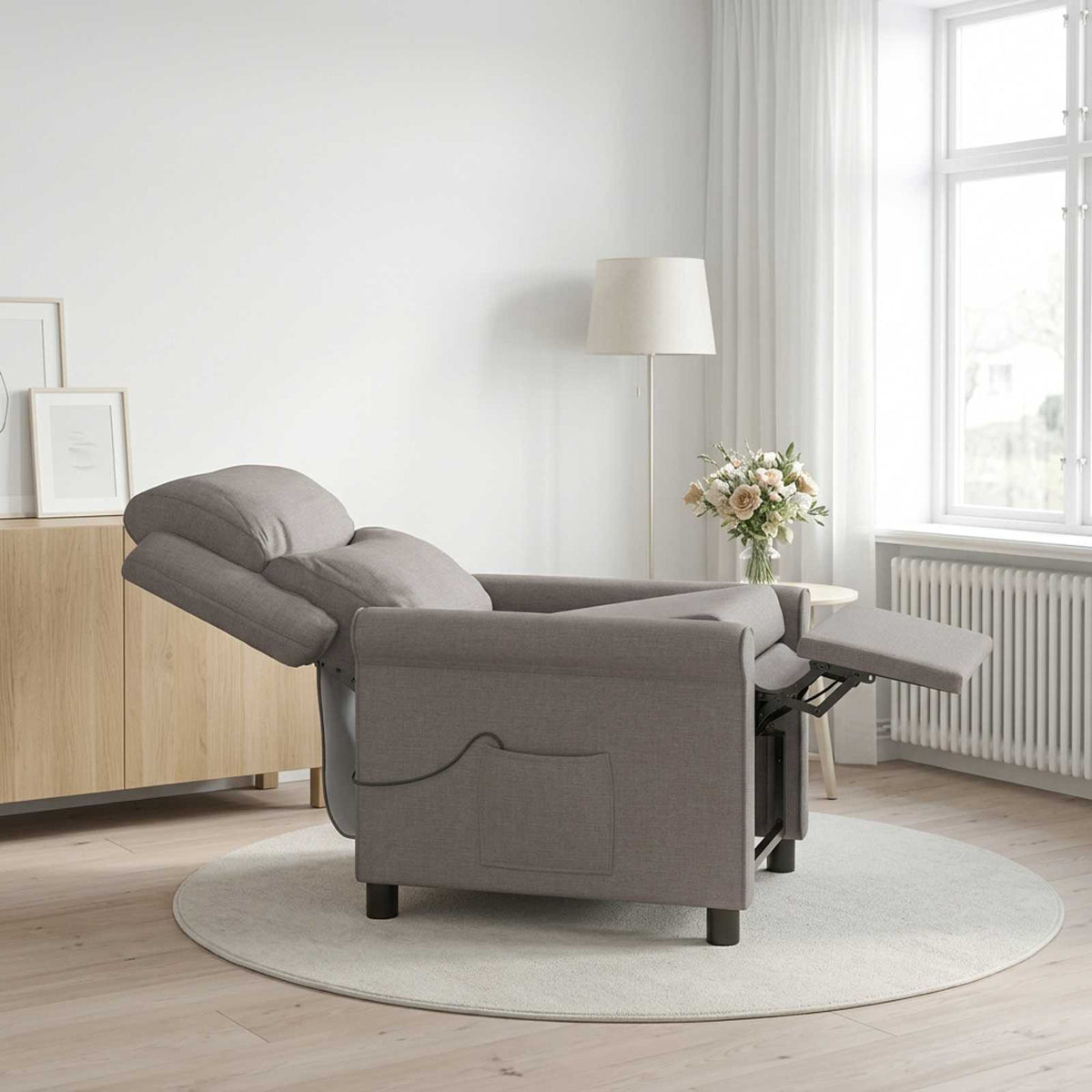 Atlošiamas masažinis krėslas Taupe 69 x 93 x 102 cm Audinys