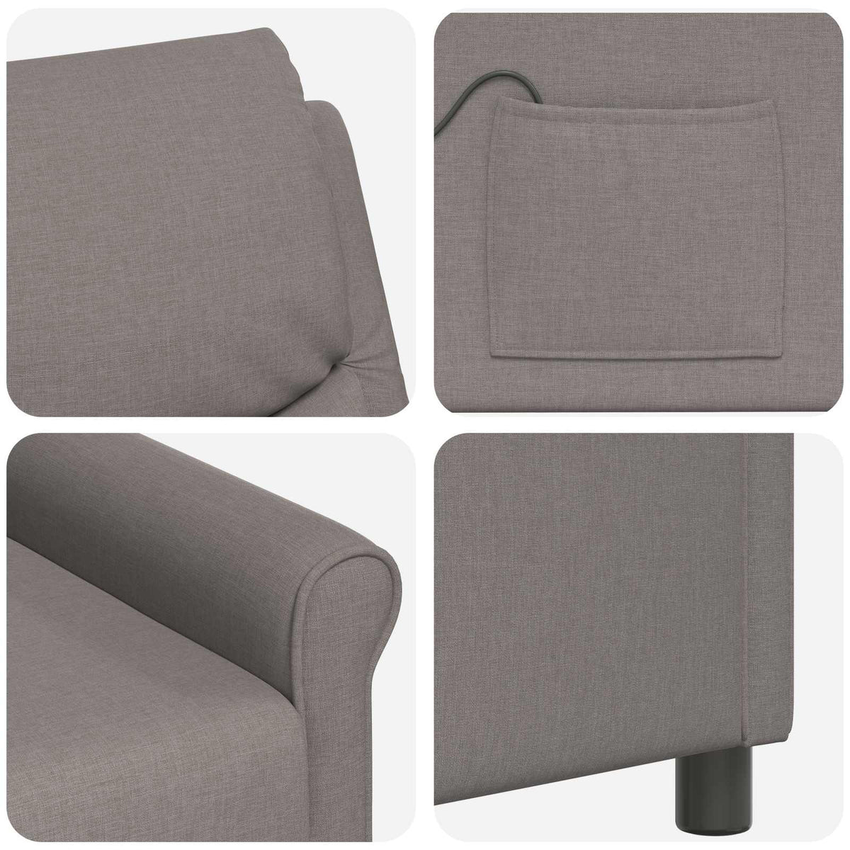 Atlošiamas masažinis krėslas Taupe 69 x 93 x 102 cm Audinys