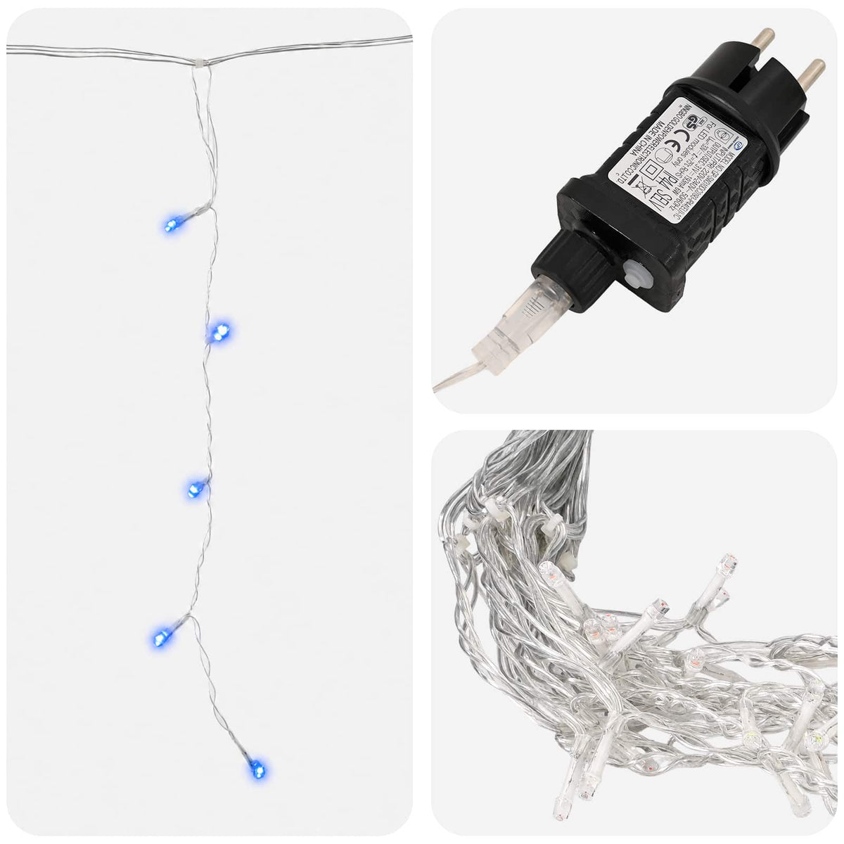 Užuolaidų girliandos 798 LED Mėlyna 2000 x 72 cm
