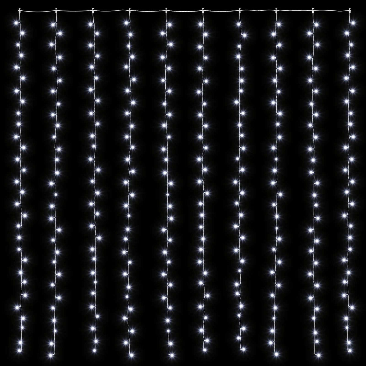 Užuolaidų girlianda 300 LED Šalta balta 300 x 300 cm