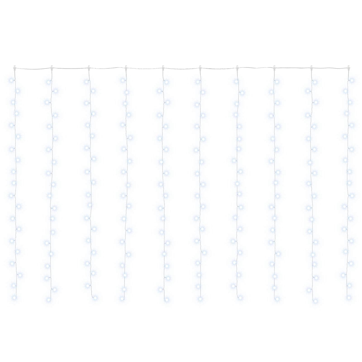 Užuolaidų girlianda 200 LED Šalta balta 300 x 200 cm
