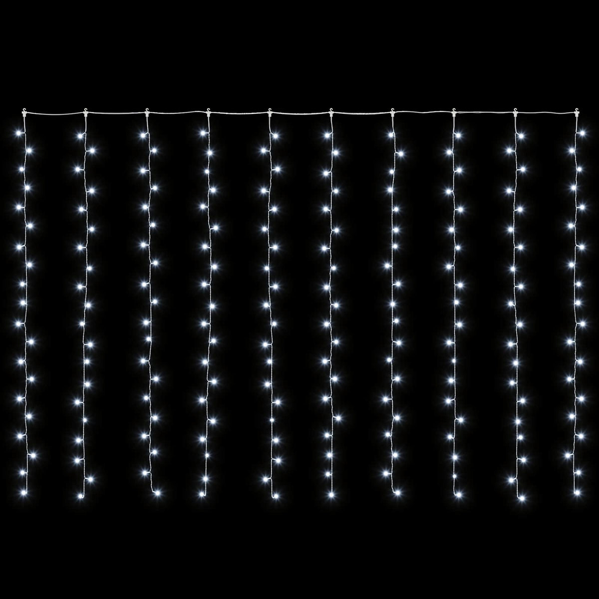 Užuolaidų girlianda 200 LED Šalta balta 300 x 200 cm