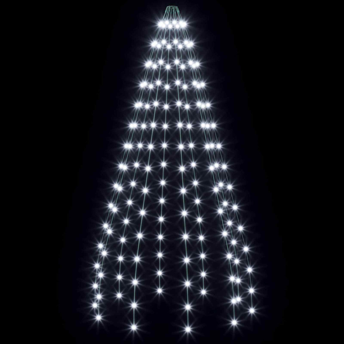 Kalėdų eglutės lemputės 150 LED Šalta balta 150 cm
