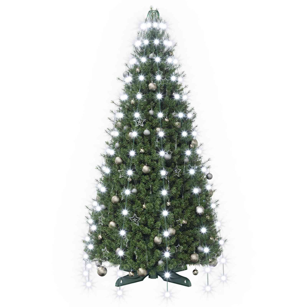 Kalėdų eglutės lemputės 150 LED Šalta balta 150 cm