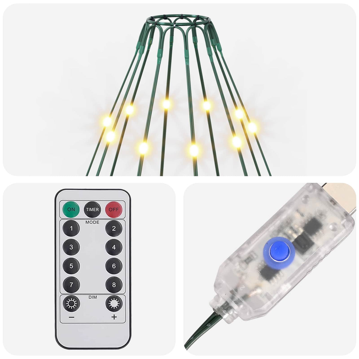Kalėdų eglutės lemputės 180 LED Šilta balta 180 cm