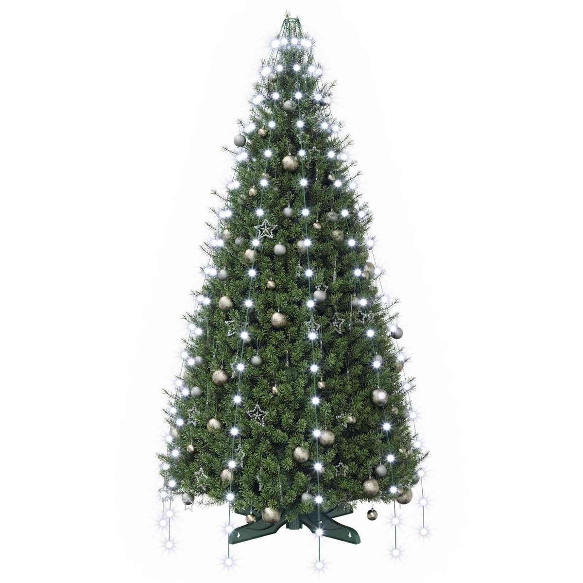 Kalėdų eglutės lemputės 180 LED Šalta balta 180 cm