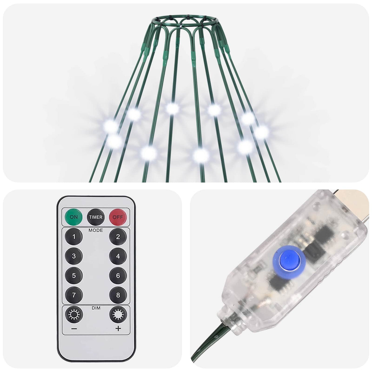 Kalėdų eglutės lemputės 500 LED Šalta balta 500 cm