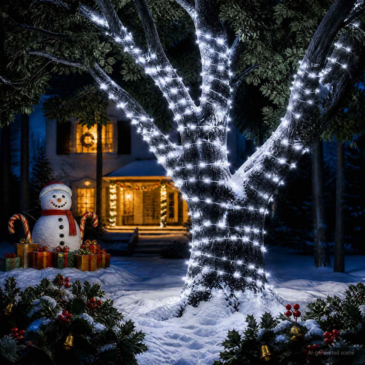 Virvinės lemputės 400 LED Šalta balta 40 m
