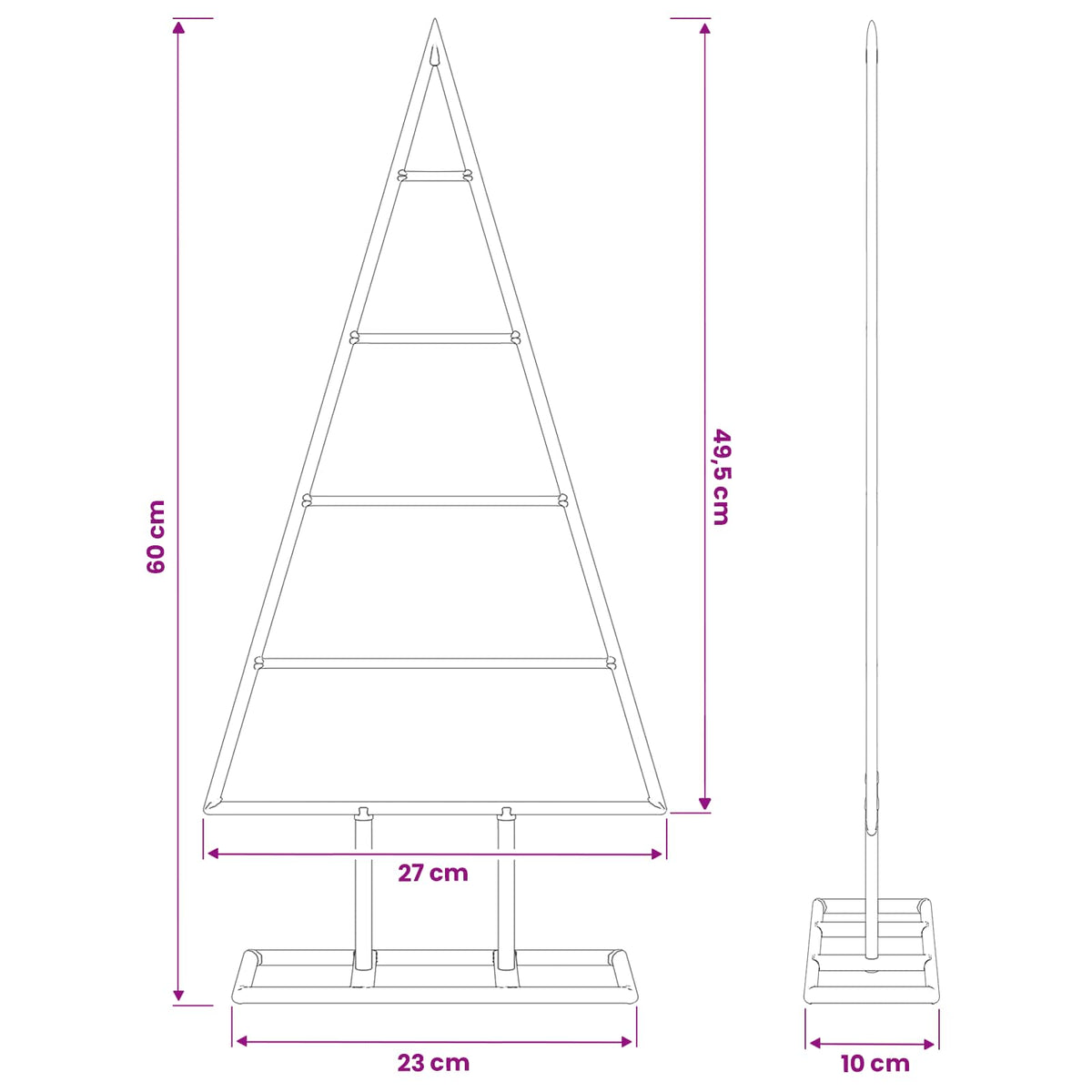 Metalinis Kalėdų medis KUOPIO 60 cm