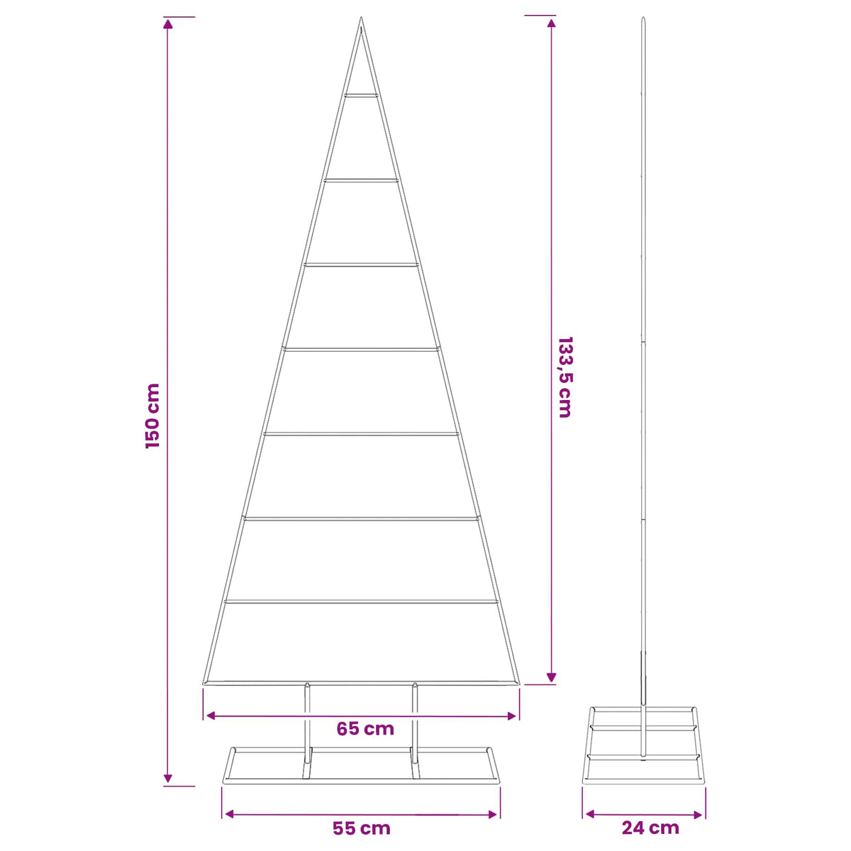 Metalinis Kalėdų medis KUOPIO 150 cm