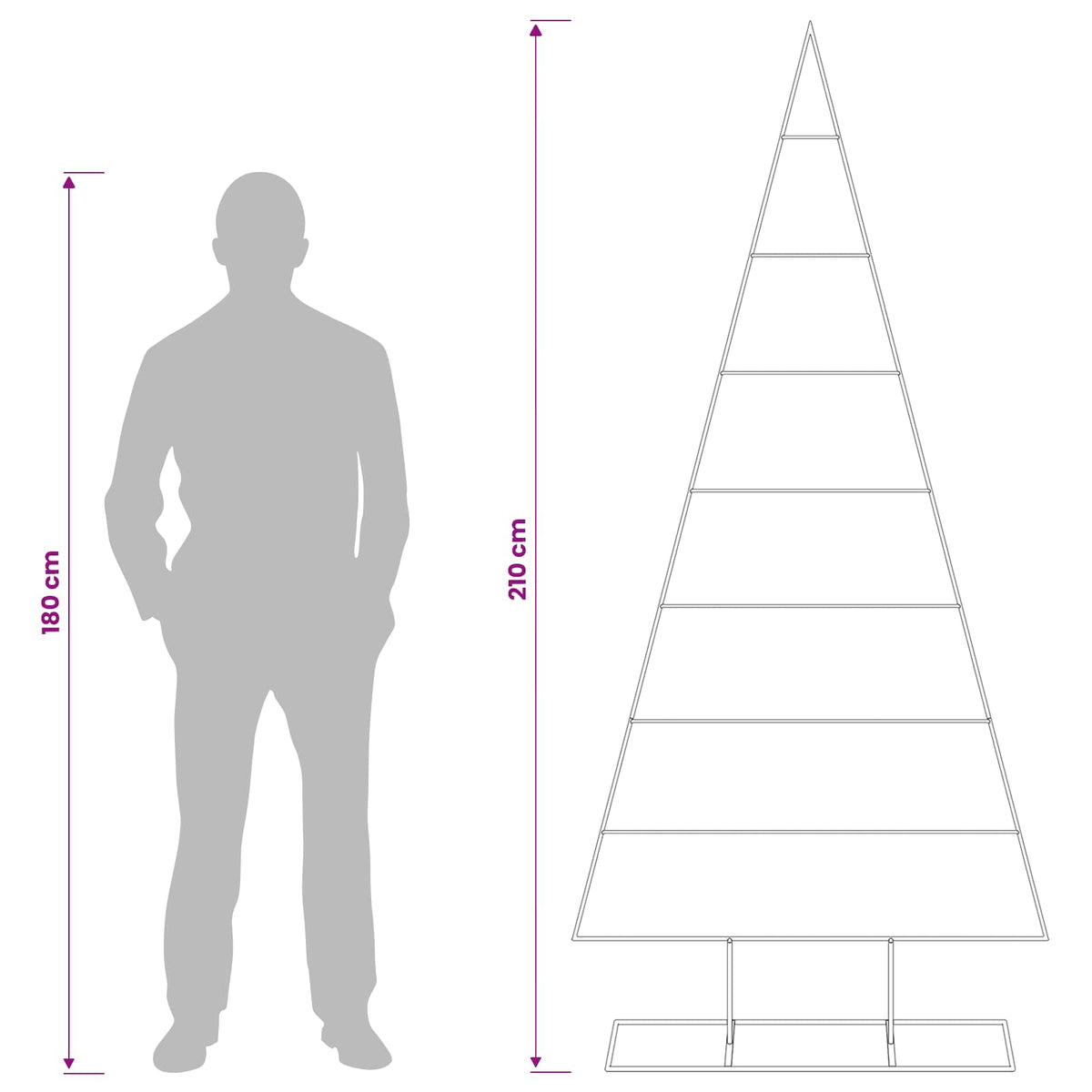 Metalinis Kalėdų medis KUOPIO 210 cm