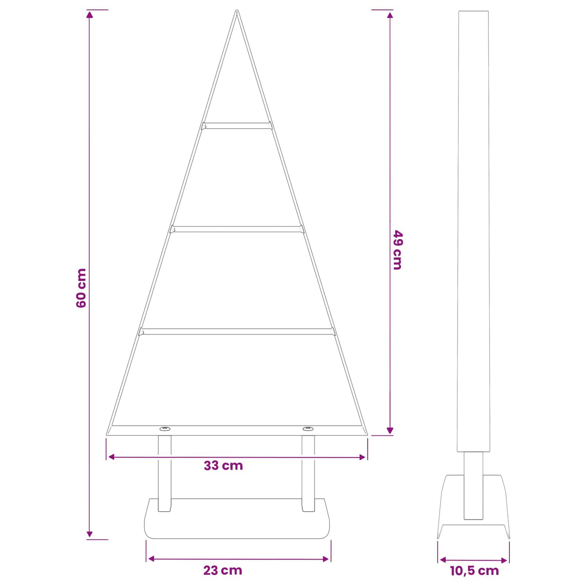 Metalinis Kalėdų medis KUOPIO 60 cm Plienas Auksinė