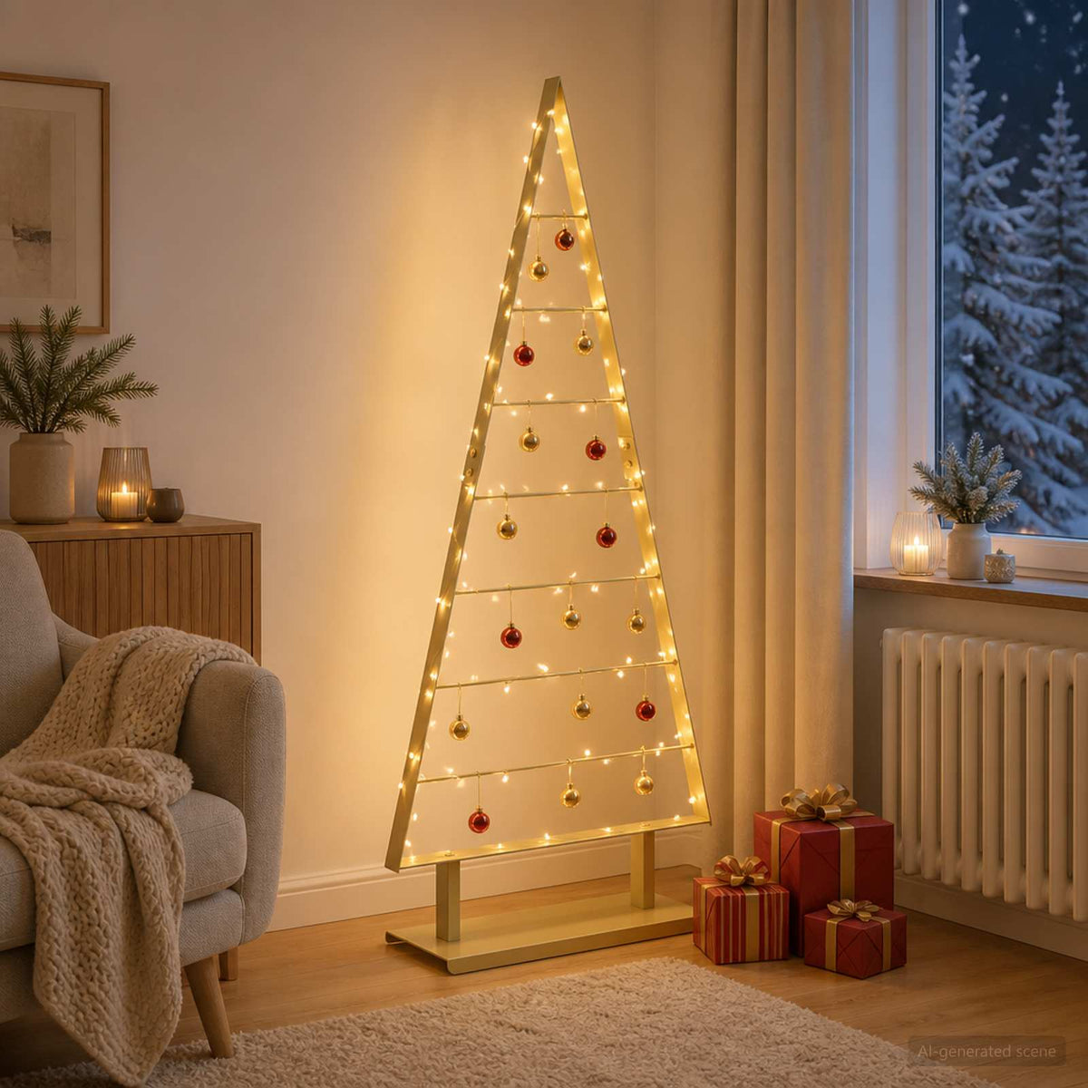 Metalinis Kalėdų medis KUOPIO 125 cm Plienas Auksinė