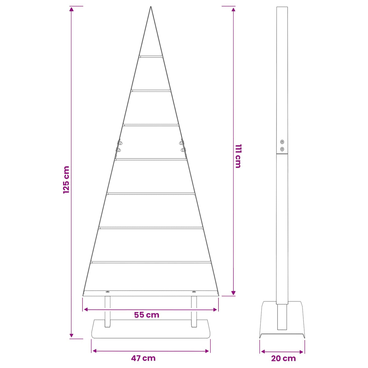 Metalinis Kalėdų medis KUOPIO 125 cm Plienas Auksinė