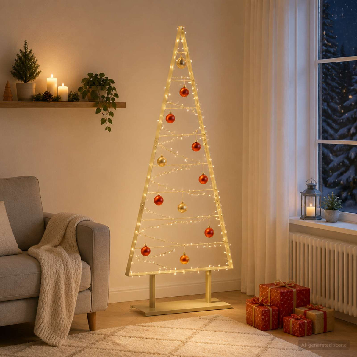 Metalinis Kalėdų medis KUOPIO 180 cm Plienas Auksinė