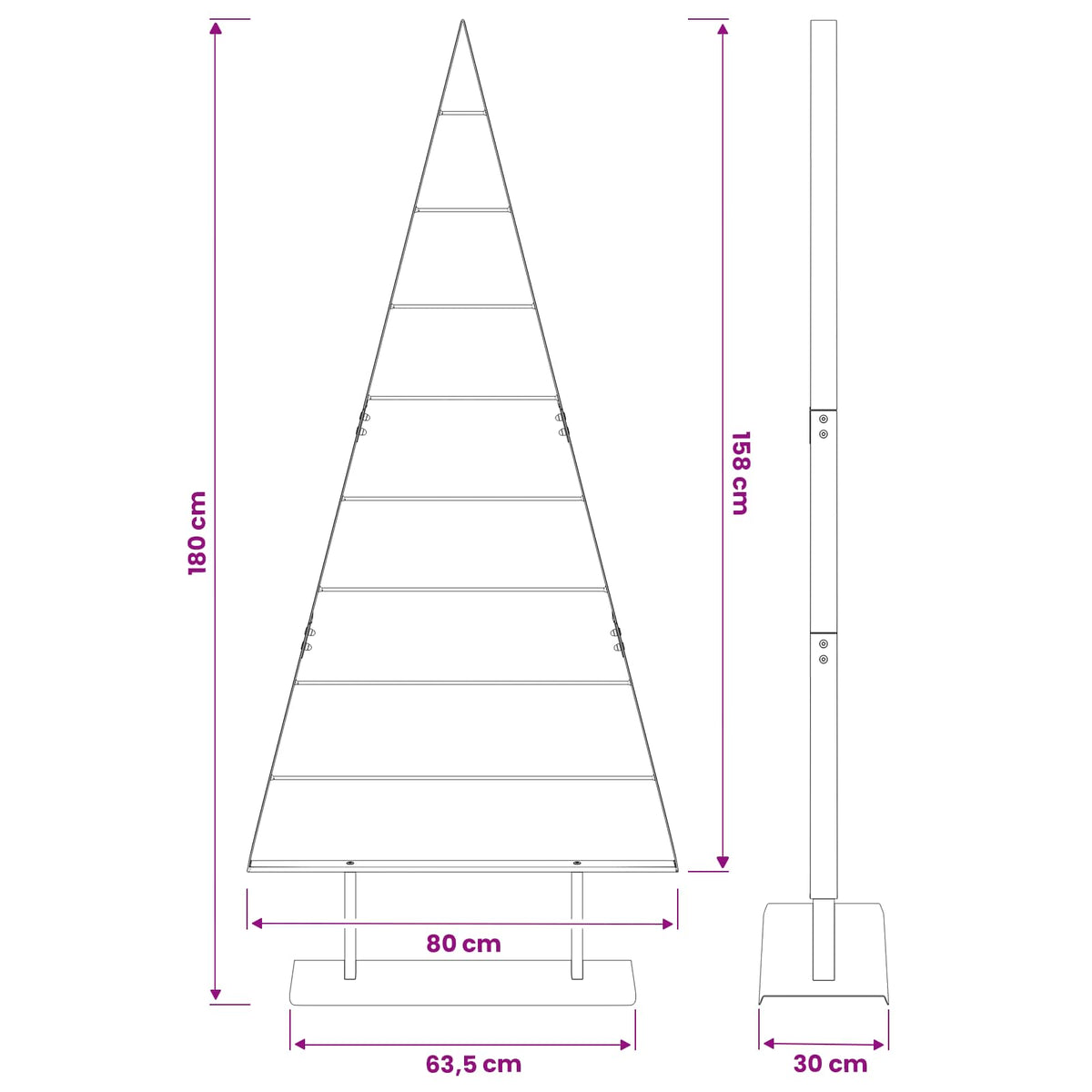 Metalinis Kalėdų medis KUOPIO 180 cm Plienas Auksinė