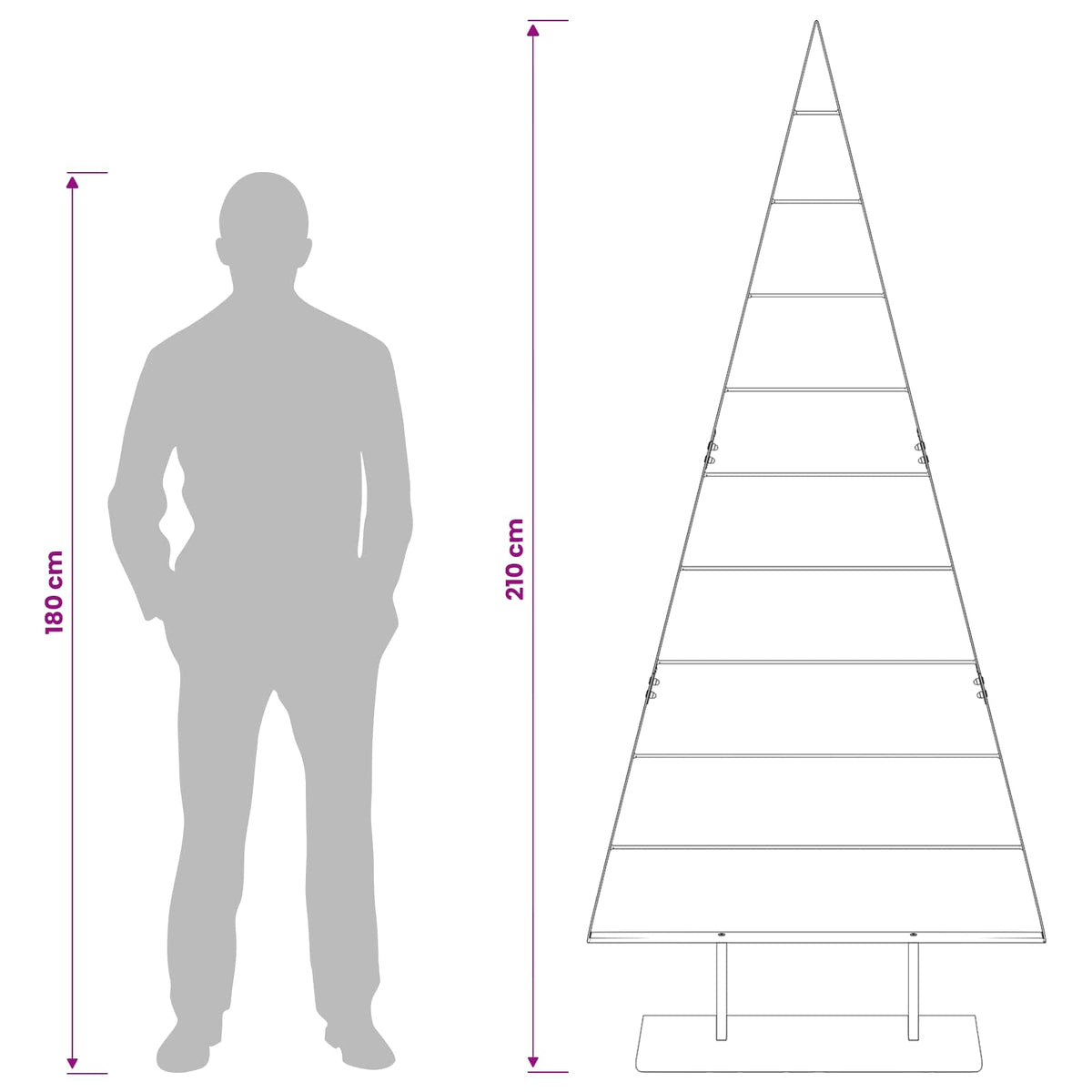 Metalinis Kalėdų medis KUOPIO 210 cm Plienas Auksinė