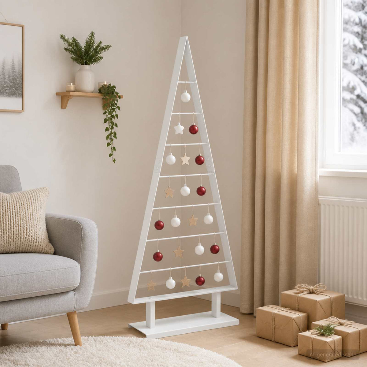 Metalinis Kalėdų medis KUOPIO 125 cm Plienas Balta