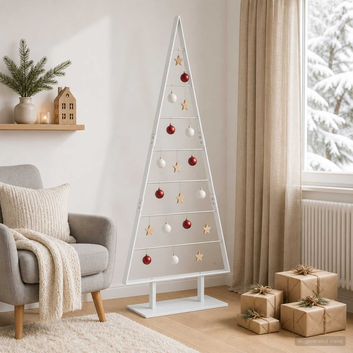 Metalinis Kalėdų medis KUOPIO 150 cm Plienas Balta