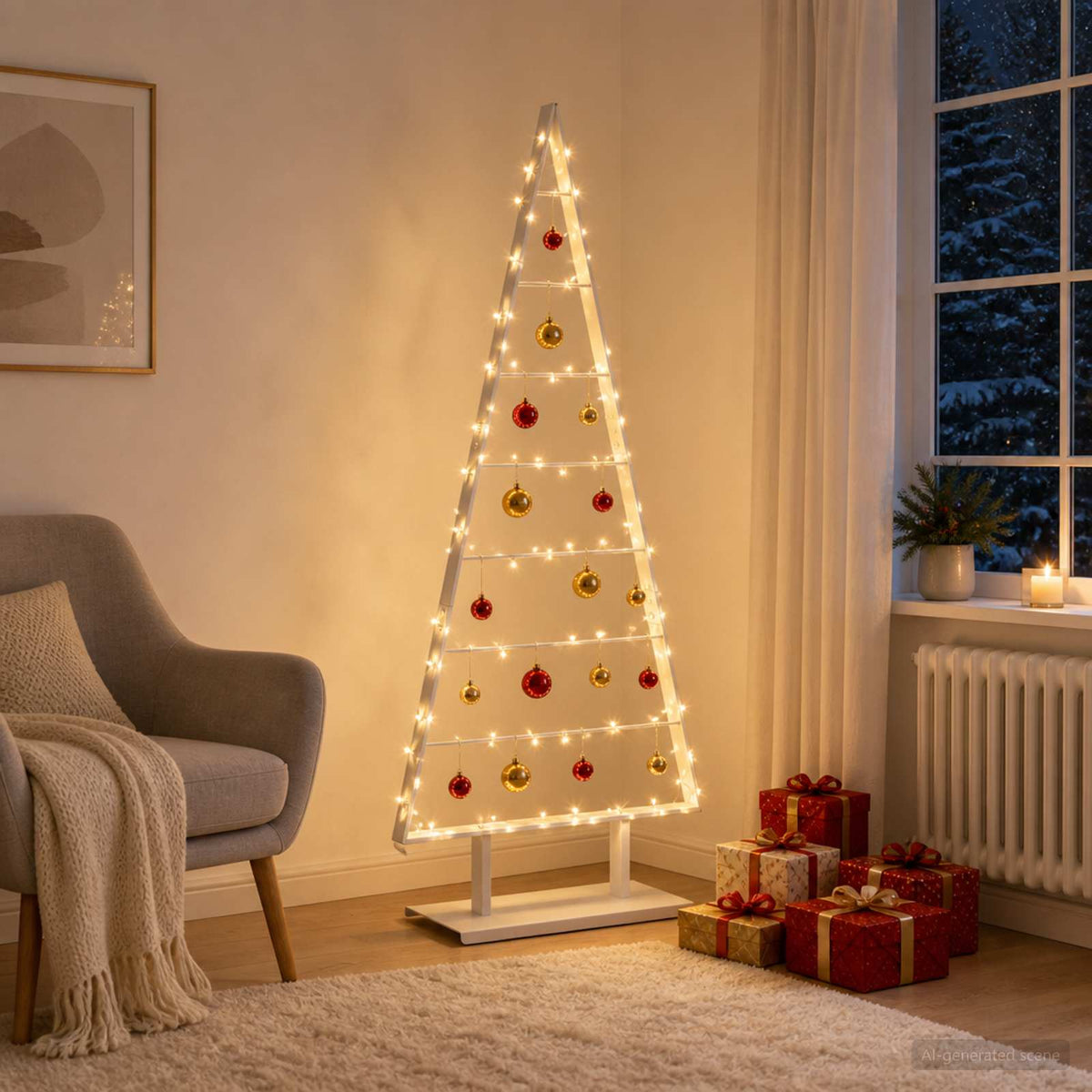 Metalinis Kalėdų medis KUOPIO 150 cm Plienas Balta