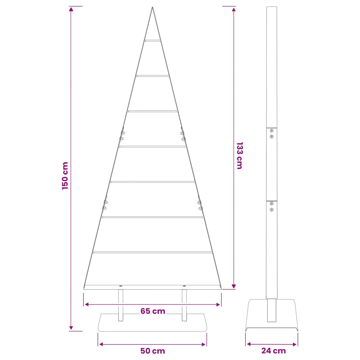 Metalinis Kalėdų medis KUOPIO 150 cm Plienas Balta