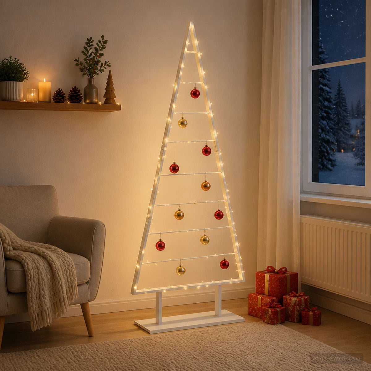 Metalinis Kalėdų medis KUOPIO 180 cm Plienas Balta