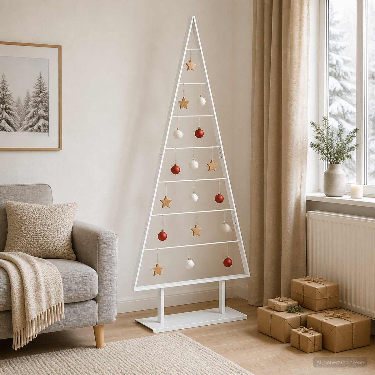 Metalinis Kalėdų medis KUOPIO 180 cm Plienas Balta