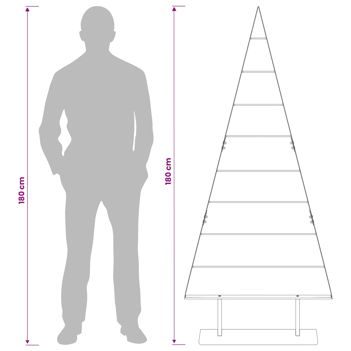 Metalinis Kalėdų medis KUOPIO 180 cm Plienas Balta