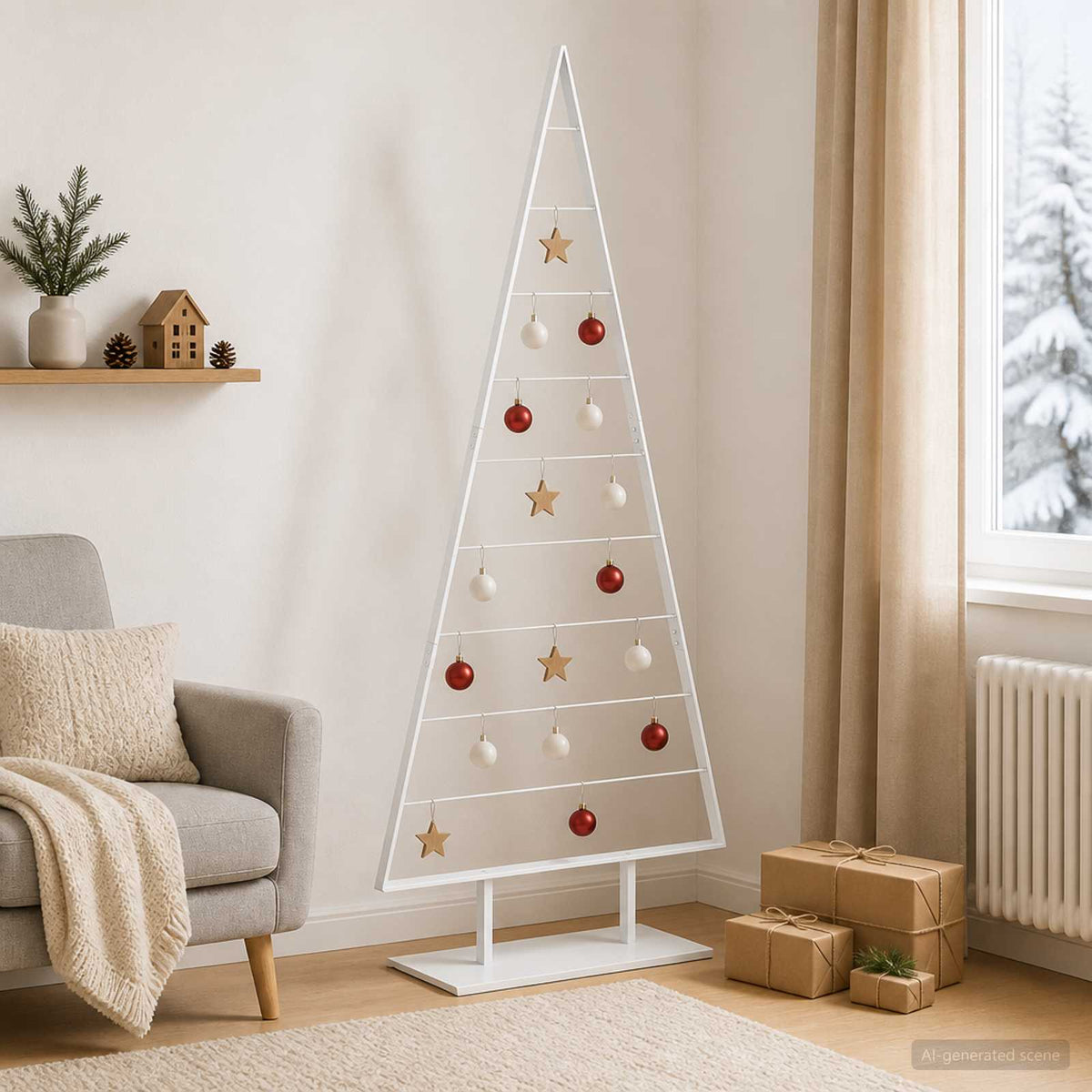 Metalinis Kalėdų medis KUOPIO 210 cm Plienas Balta