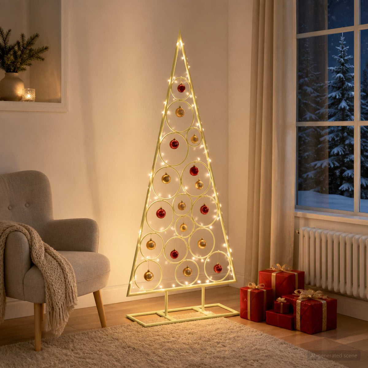 Metalinis Kalėdų medis KUOPIO 125 cm Plienas Auksinė