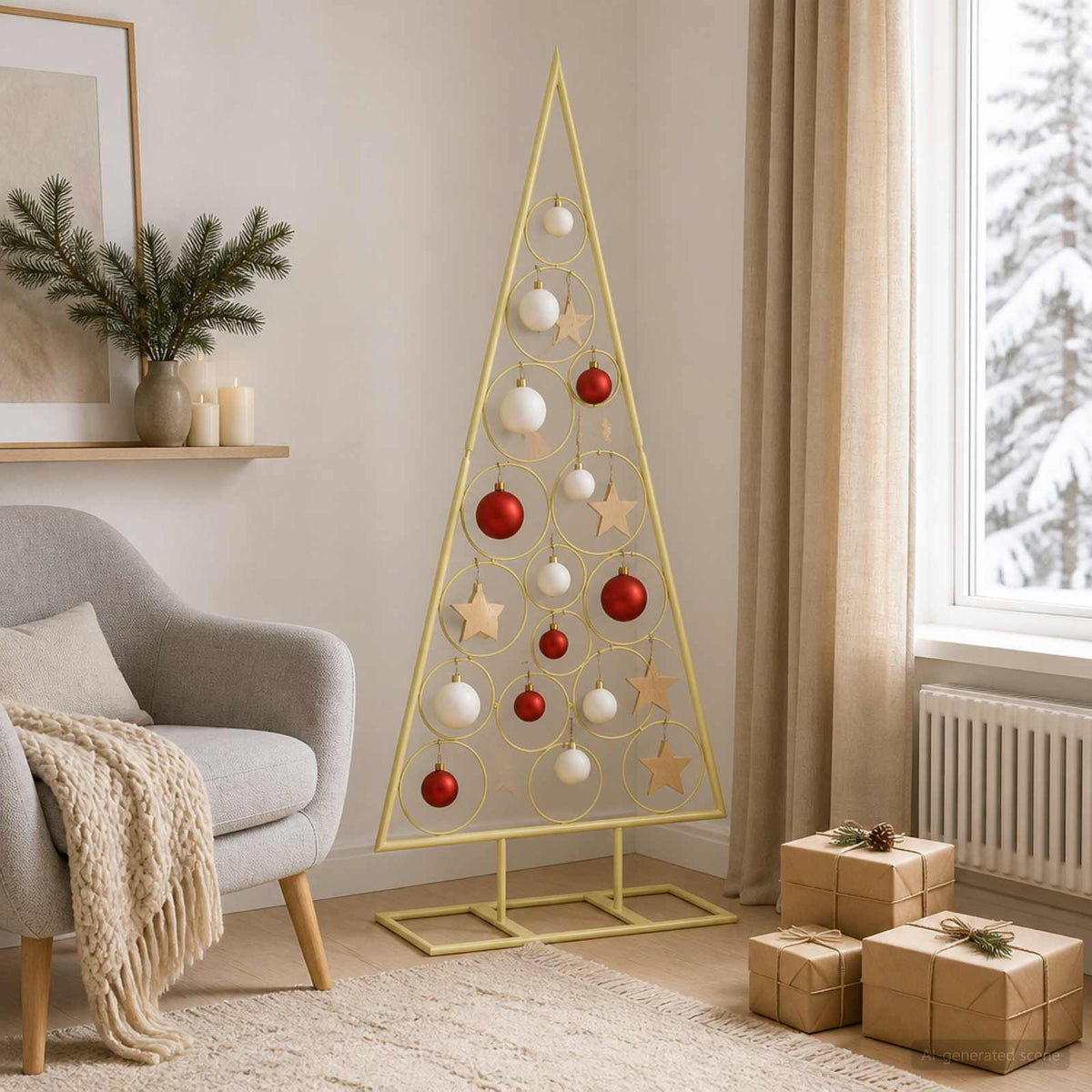 Metalinis Kalėdų medis KUOPIO 125 cm Plienas Auksinė