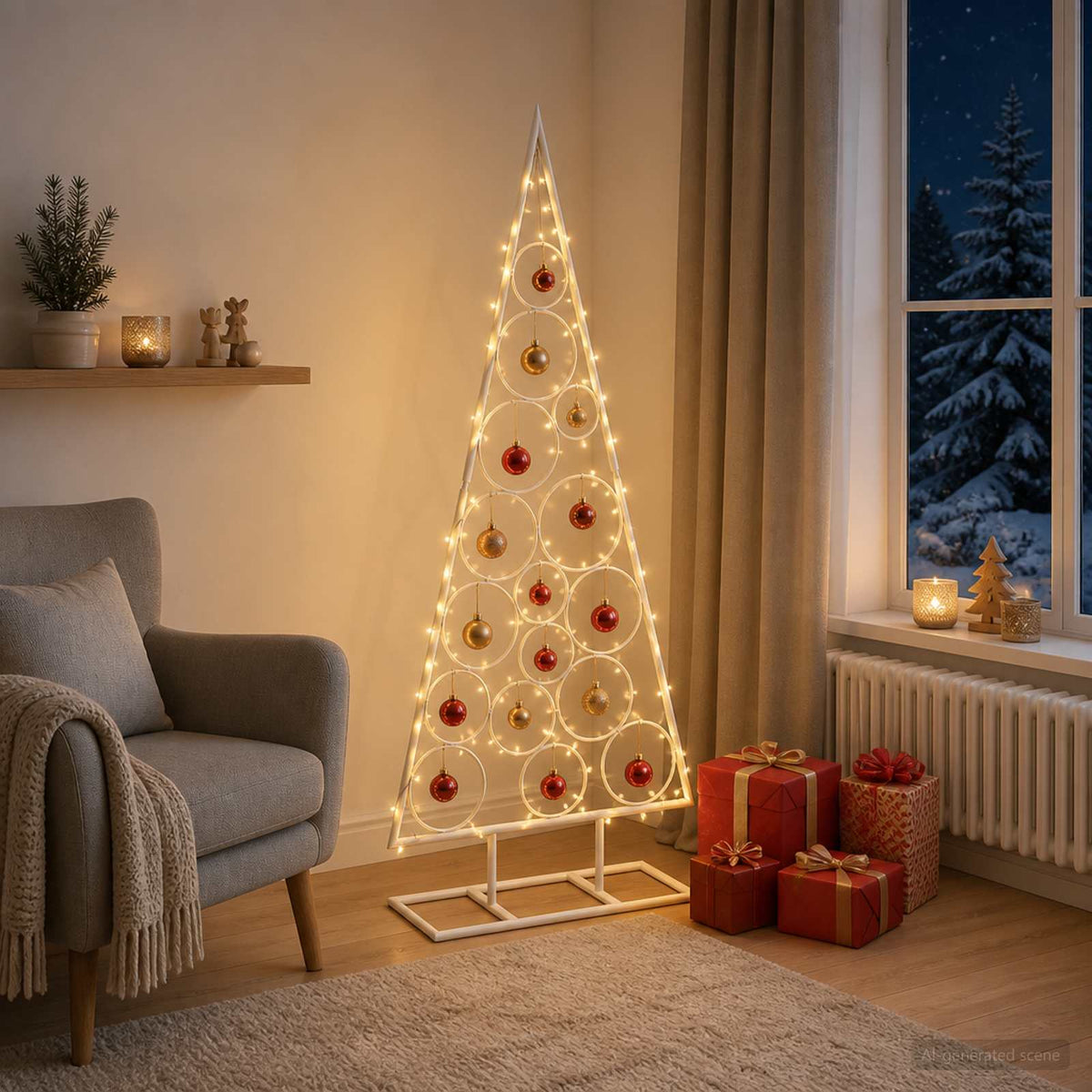 Metalinis Kalėdų medis KUOPIO 125 cm Plienas Balta
